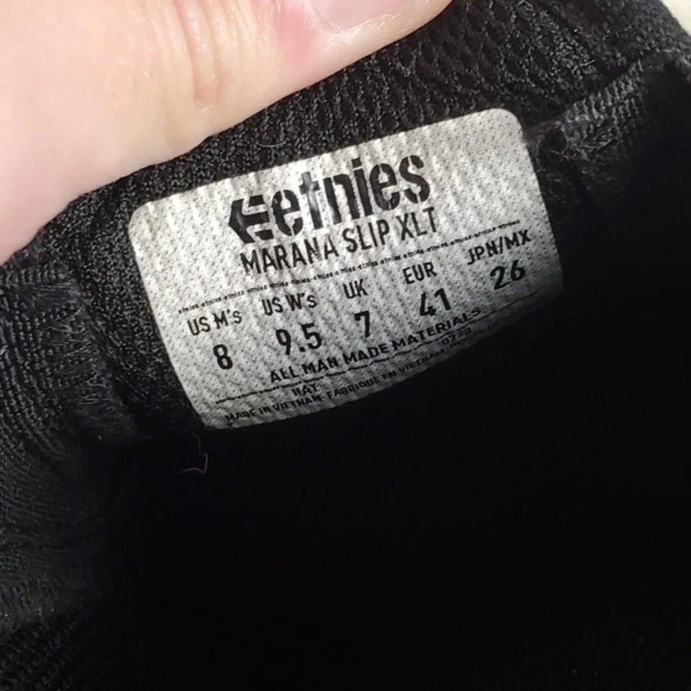 Etnies Marana XLT Mens Shoes Sz 8 Black Athletic Leather Skate‎ Slip On Sneakers